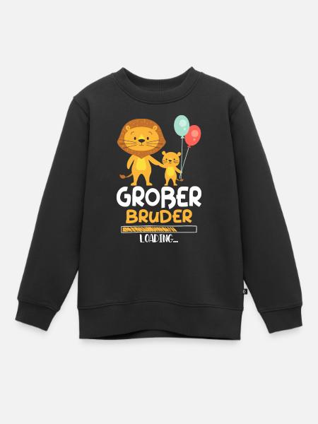 Großer Bruder Loading Löwe - Kinder Premium Organic Sweatshirt - Schwarz