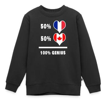 die France and Canada Engineering / Gegenwart - Kinder Premium Organic Sweatshirt - Schwarz - Vorne - AI Model Kid Female (0cm)