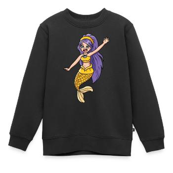 Sirène - Sweat Premium enfant bio - noir - Devant - AI Model Kid Female (0cm)