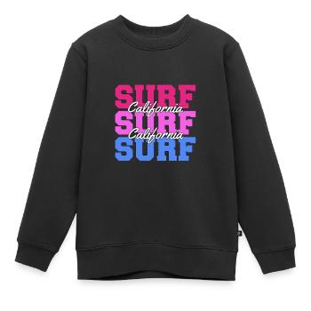 SURF SURF NEU - Kinder Premium Organic Sweatshirt - Schwarz - Vorne - AI Model Kid Female (0cm)