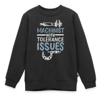 Cadeau d’ingénieur mécanicien machiniste - Sweat Premium enfant bio - noir - Devant - AI Model Kid Female (0cm)