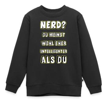 Nerd - Kinder Premium Organic Sweatshirt - Schwarz - Vorne - AI Model Kid Female (0cm)