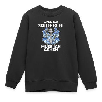 Schiff Schifffahrt - Kinder Premium Organic Sweatshirt - Schwarz - Vorne - AI Model Kid Female (0cm)