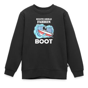 Boote Motorboot Kapitän Boot Seefahrt Geschenk - Kinder Premium Organic Sweatshirt - Schwarz - Vorne - AI Model Kid Female (0cm)