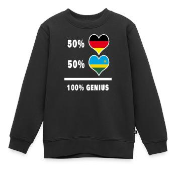 Allemagne et Rwanda 100% Brillant / Cadeau - Sweat Premium enfant bio - noir - Devant - AI Model Kid Female (0cm)