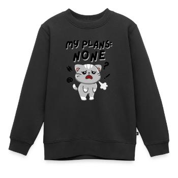 My Plans None. No Weekend Plans. White Version. - Kids Premium Organic Sweatshirt - black - Front - AI Model Kid Female (0cm)