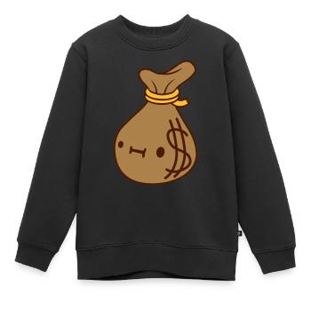 Gesicht Dollar Geld Sack - Kinder Premium Organic Sweatshirt - Schwarz - Vorne - AI Model Kid Female (0cm)
