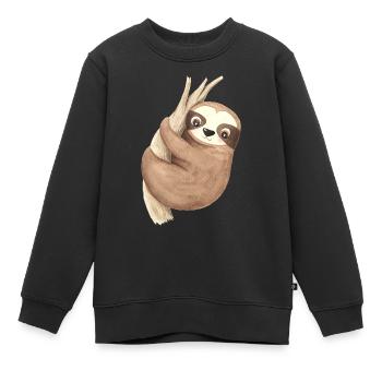 Süßes Faultier Baby Amazonas Regenwald Südamerika - Kinder Premium Organic Sweatshirt - Schwarz - Vorne - AI Model Kid Female (0cm)