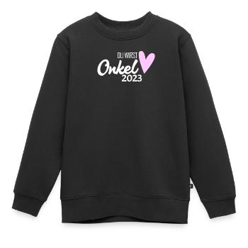 Onkel 2023 - Du wirst Onkel - Kinder Premium Organic Sweatshirt - Schwarz - Vorne - AI Model Kid Female (0cm)