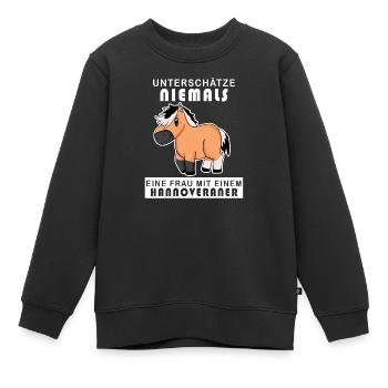 Hannoveraner Pferd Hauspferd - Kinder Premium Organic Sweatshirt - Schwarz - Vorne - AI Model Kid Female (0cm)