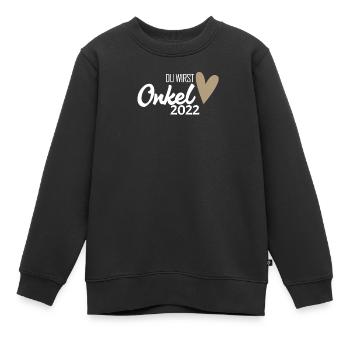 Onkel 2022 - Onkel werden - Du wirst Onkel - Kinder Premium Organic Sweatshirt - Schwarz - Vorne - AI Model Kid Female (0cm)