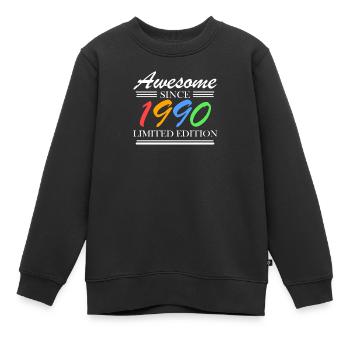 1990 - Jahrgang 1990 - Fantastisch seit 1990 - Kinder Premium Organic Sweatshirt - Schwarz - Vorne - AI Model Kid Female (0cm)