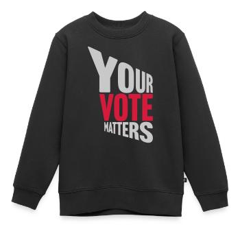 votre vote compte citation - Sweat Premium enfant bio - noir - Devant - AI Model Kid Female (0cm)