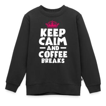 Kaffee - Kinder Premium Organic Sweatshirt - Schwarz - Vorne - AI Model Kid Female (0cm)