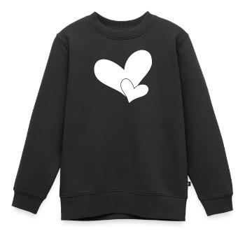 Herz Herze - Kinder Premium Organic Sweatshirt - Schwarz - Vorne - AI Model Kid Female (0cm)