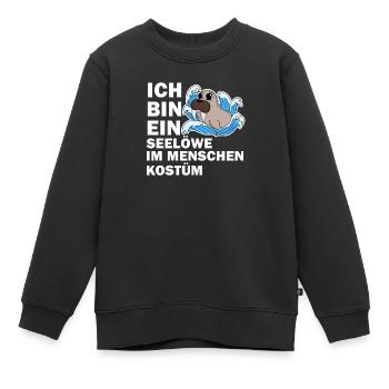Walross - Kinder Premium Organic Sweatshirt - Schwarz - Vorne - AI Model Kid Female (0cm)