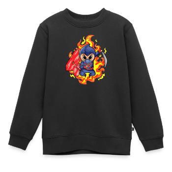 4th Birthday Boy 4 years old Ninja - Kids Premium Organic Sweatshirt - black - Front - AI Model Kid Female (0cm)