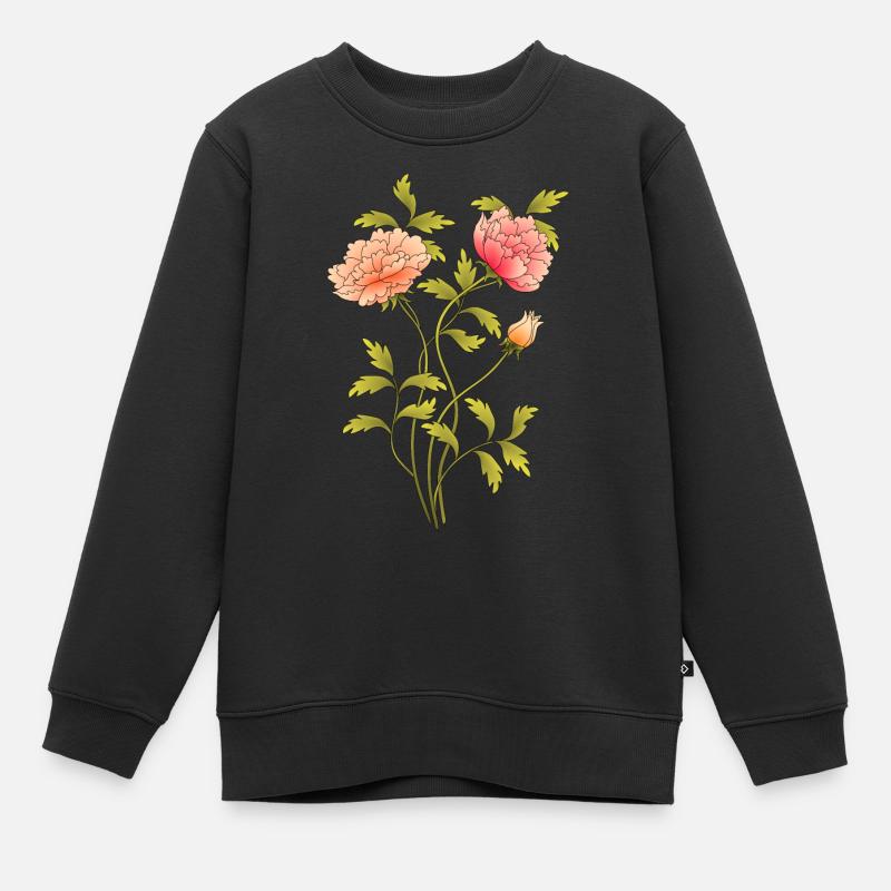 Fleur - Sweat Premium enfant bio - noir