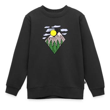 Berg Berge Berggipfel Gipfel - Kinder Premium Organic Sweatshirt - Schwarz - Vorne - AI Model Kid Female (0cm)