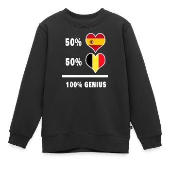 Belgien und Spanien brillant/Geschenk - Kinder Premium Organic Sweatshirt - Schwarz - Vorne - AI Model Kid Female (0cm)