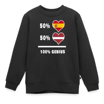 Lettland und Spanien Genie / Geschenk - Kinder Premium Organic Sweatshirt - Schwarz - Vorne - AI Model Kid Female (0cm)