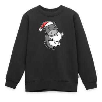 Âne Noël Sommeil Sommeil Sommeil Sommeil - Sweat Premium enfant bio - noir - Devant - AI Model Kid Female (0cm)