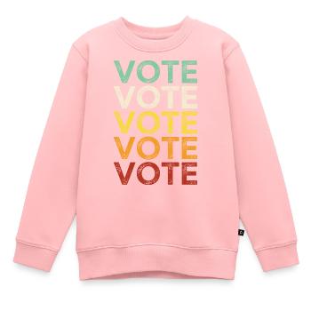 Vote Vote Vote Vote Vote - Kids Premium Organic Sweatshirt - rose - Front - AI Model Kid Female (0cm)