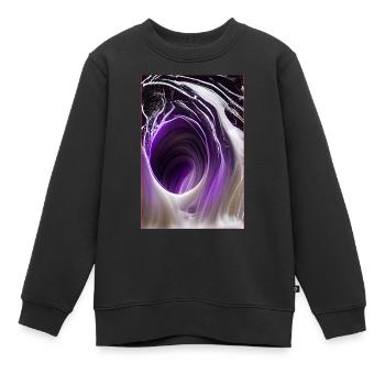 Lila Abstrakt Art - Kinder Premium Organic Sweatshirt - Schwarz - Vorne - AI Model Kid Female (0cm)