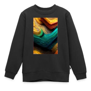 Abstract 3D Surface Background - Kinder Premium Organic Sweatshirt - Schwarz - Vorne - AI Model Kid Female (0cm)