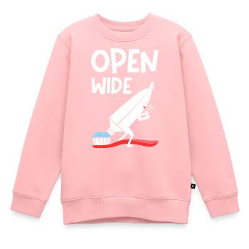 Ouvrir tout grand - Sweat Premium enfant bio - rose - Devant - AI Model Kid Female (0cm)