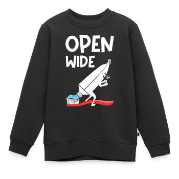 Ouvrir tout grand - Sweat Premium enfant bio - noir - Devant - AI Model Kid Female (0cm)