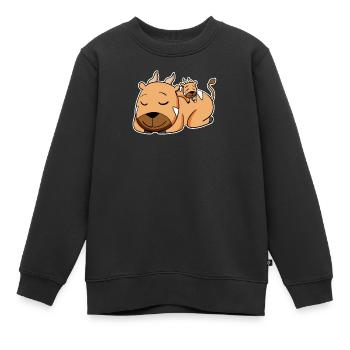 Antilope mit Baby Antilope - Familie - Kinder Premium Organic Sweatshirt - Schwarz - Vorne - AI Model Kid Female (0cm)