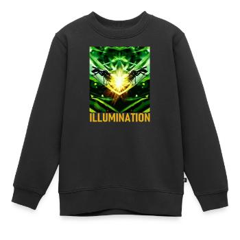 Motif d’illumination verte - Sweat Premium enfant bio - noir - Devant - AI Model Kid Female (0cm)