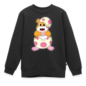 Hamster Eierschale  - Kinder Premium Organic Sweatshirt - Schwarz - Vorne - AI Model Kid Female (0cm)