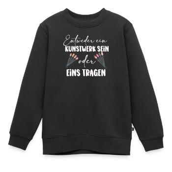 Entweder ein Kunstwerk Sein Nageldesignerin - Kinder Premium Organic Sweatshirt - Schwarz - Vorne - AI Model Kid Female (0cm)