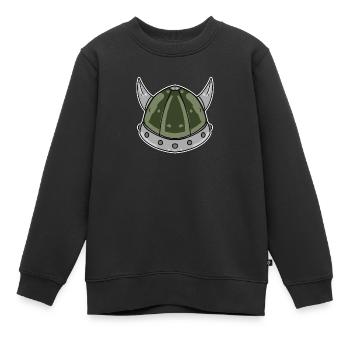 Wikinger Helm - Kinder Premium Organic Sweatshirt - Schwarz - Vorne - AI Model Kid Female (0cm)