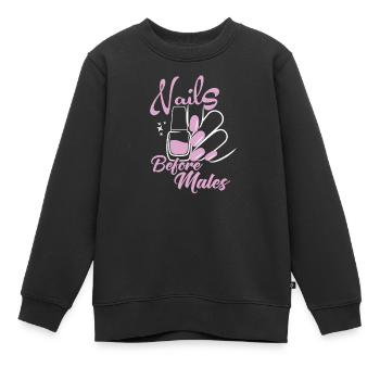 Les ongles avant les hommes Créateur d’ongles - Sweat Premium enfant bio - noir - Devant - AI Model Kid Female (0cm)