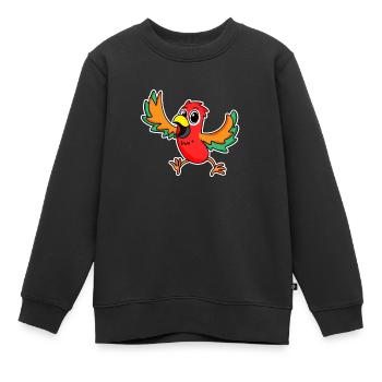 Papagei Vogel Vögel - Kinder Premium Organic Sweatshirt - Schwarz - Vorne - AI Model Kid Female (0cm)