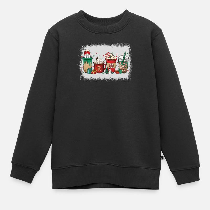 Tasse à café de Noël blanchie - Sweat Premium enfant bio - noir