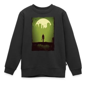 Zombie Illustration Minimalistisches Design - Kinder Premium Organic Sweatshirt - Schwarz - Vorne - AI Model Kid Female (0cm)