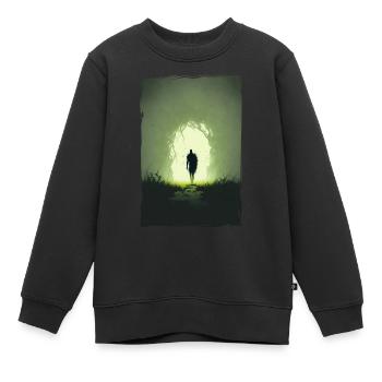 Zombie Illustration Minimalistisches Design - Kinder Premium Organic Sweatshirt - Schwarz - Vorne - AI Model Kid Female (0cm)