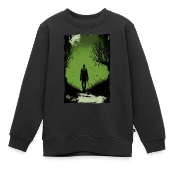 Zombie Illustration Minimalistisches Design - Kinder Premium Organic Sweatshirt - Schwarz - Vorne - AI Model Kid Female (0cm)