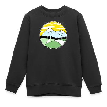 Berg Berge Berggipfel Gipfel - Kinder Premium Organic Sweatshirt - Schwarz - Vorne - AI Model Kid Female (0cm)