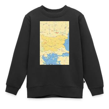 Bulgarie Carte - Sweat Premium enfant bio - noir - Devant - AI Model Kid Female (0cm)