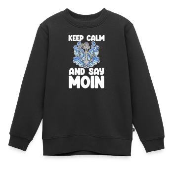 Mer du Nord Dicton bas allemand Moin - Sweat Premium enfant bio - noir - Devant - AI Model Kid Female (0cm)