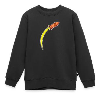 Rakete Orange - Kinder Premium Organic Sweatshirt - Schwarz - Vorne - AI Model Kid Female (0cm)