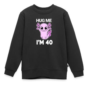 40 ans - 40 ans - câlin - Sweat Premium enfant bio - noir - Devant - AI Model Kid Female (0cm)