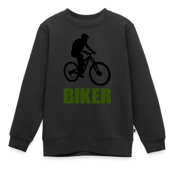 biker - Kids Premium Organic Sweatshirt - black - Front - AI Model Kid Female (0cm)