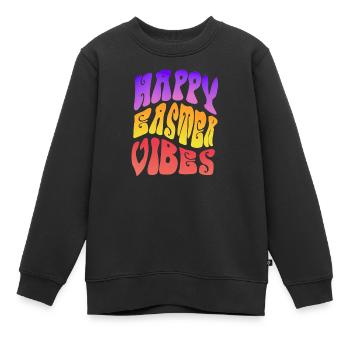 Happy Easter Vibes Frohes Osterfest - Kinder Premium Organic Sweatshirt - Schwarz - Vorne - AI Model Kid Female (0cm)