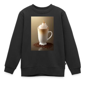 Kaffee, Kaffeebohnen - Kinder Premium Organic Sweatshirt - Schwarz - Vorne - AI Model Kid Female (0cm)